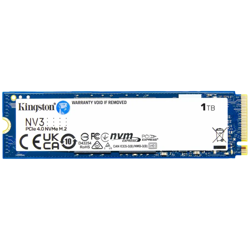 Kingston 1TB NV3 SSD M.2 2280 PCIe 4.0 NVMe, Read: 6,000/ Write: 4,000MB/s - 1