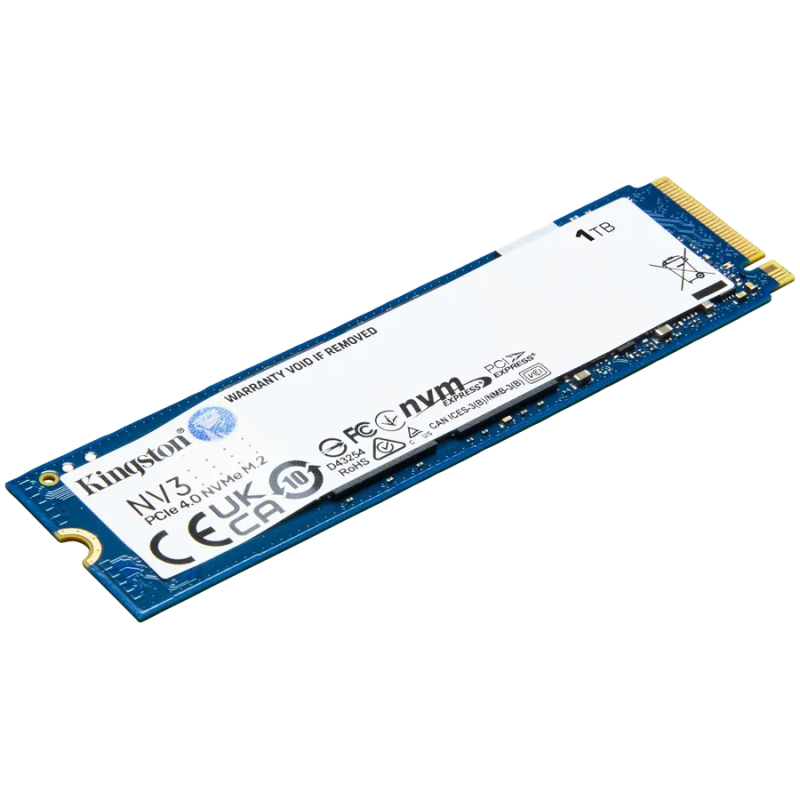 Kingston 1TB NV3 SSD M.2 2280 PCIe 4.0 NVMe, Read: 6,000/ Write: 4,000MB/s - 1