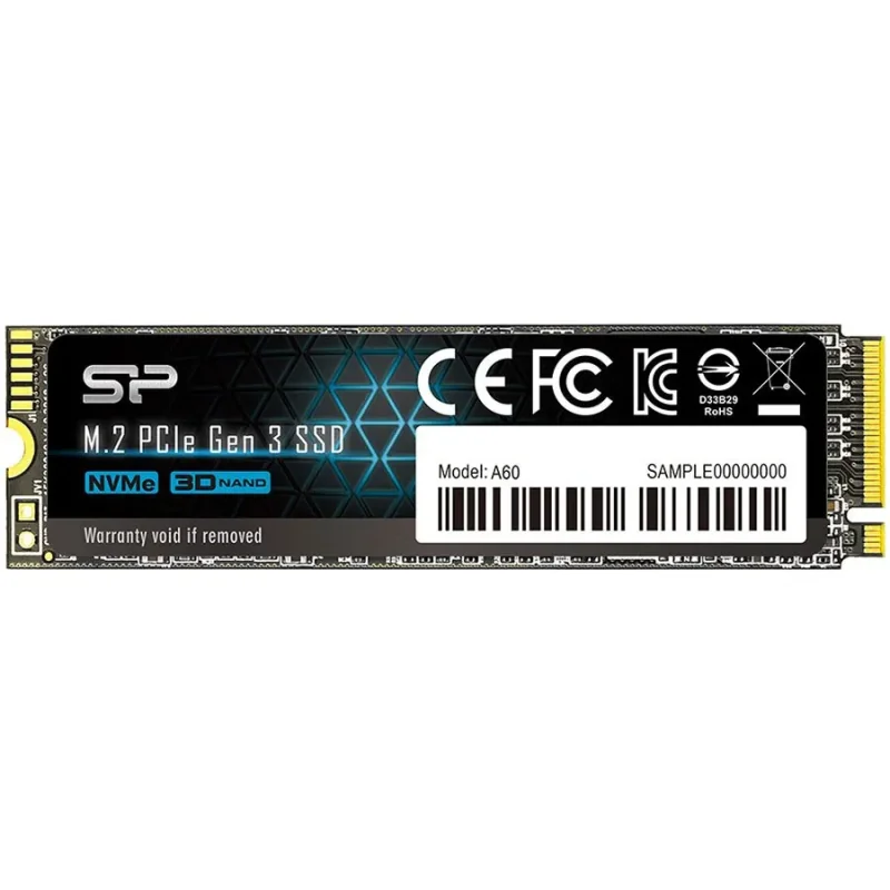 Silicon Power SSD P34A60 256GB M.2, 2280, PCIe 3.0 x4, Read/Write: 2100 / 1200 MB/s - 1