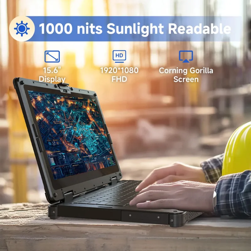 ONERugged N15T, 15inch rugged laptop, resolution 1920*1080, brightness 700nits, i5+16GB+256GB+GPS+Fingerprint, No 4G Win11 Pro w