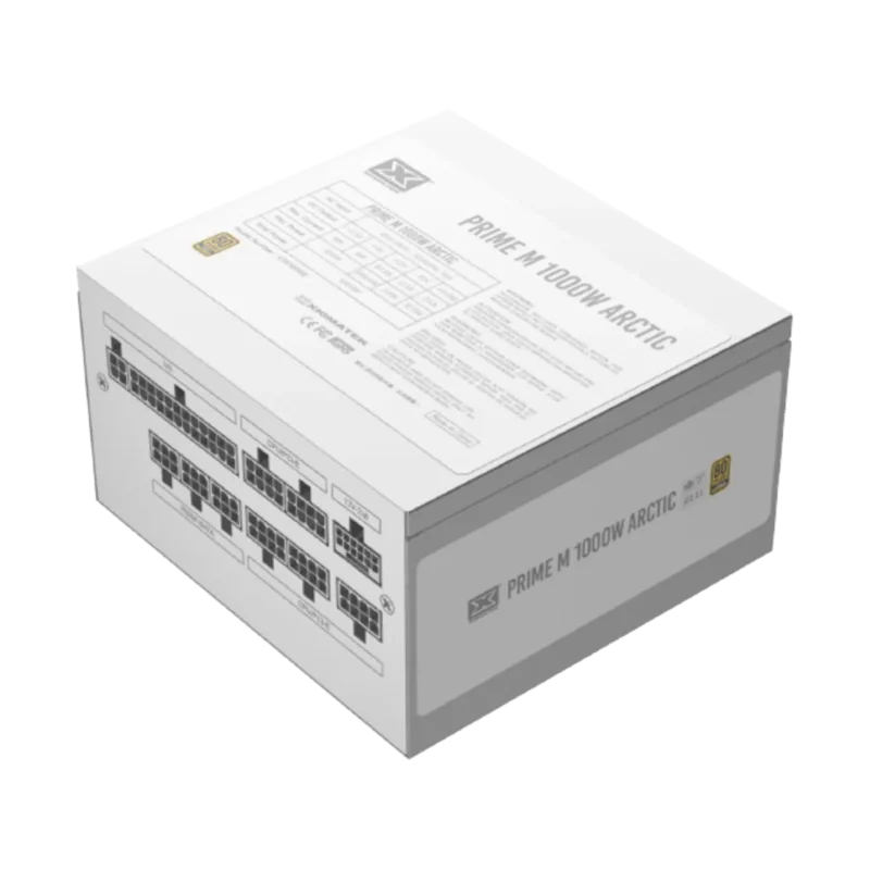 Xigmatek Prime M 1000W Arctic (WH,80+Gold 230V EU, ATX3.1 & PCI-E 5.1,LLC D2D & APFC, 120mm Fan,Full Modular, EU Cord, Color Box