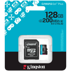 Kingston 128GB microSDXC Canvas Go Plus Gen4 200MB/s A2 U3 V30 Card + Adapter - 3
