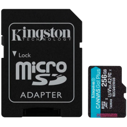 Kingston 256GB microSDXC Canvas Go Plus Gen4 200MB/s A2 U3 V30 Card + Adapter - 1