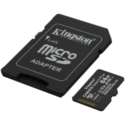 Kingston 64GB microSDXC Canvas Select Plus Gen3 100MB/s A1 Card + Adapter - 2