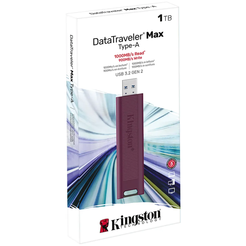 Kingston 1TB DataTraveler Max Type-A 1000R/900W USB 3.2 Gen 2 - 1