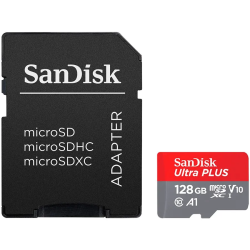 SANDISK High Endurance microSDXC 128GB + SD Adapter - for dash cams & home monitoring, up to 10,000 Hours, Full HD / 4K videos, 
