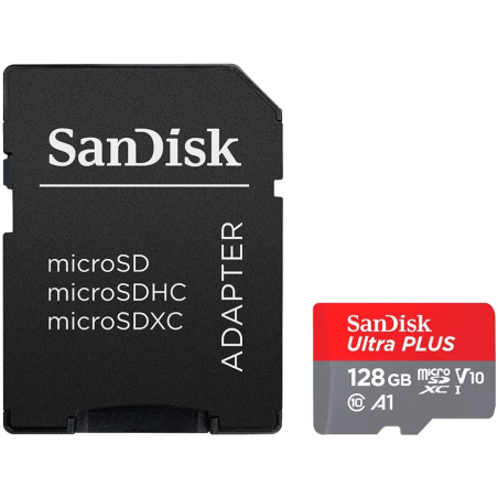 SANDISK High Endurance microSDXC 128GB + SD Adapter - for dash cams & home monitoring, up to 10,000 Hours, Full HD / 4K videos, 