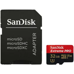 SANDISK Extreme PRO microSDHC 32GB + SD Adapter + RescuePRO Deluxe 100MB/s A1 C10 V30 UHS-I U3 - 1