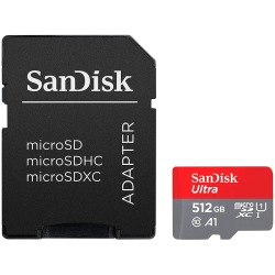 SANDISK Ultra microSDXC 512GB + SD Adapter 150MB/s A1 Class 10 UHS-I - 1