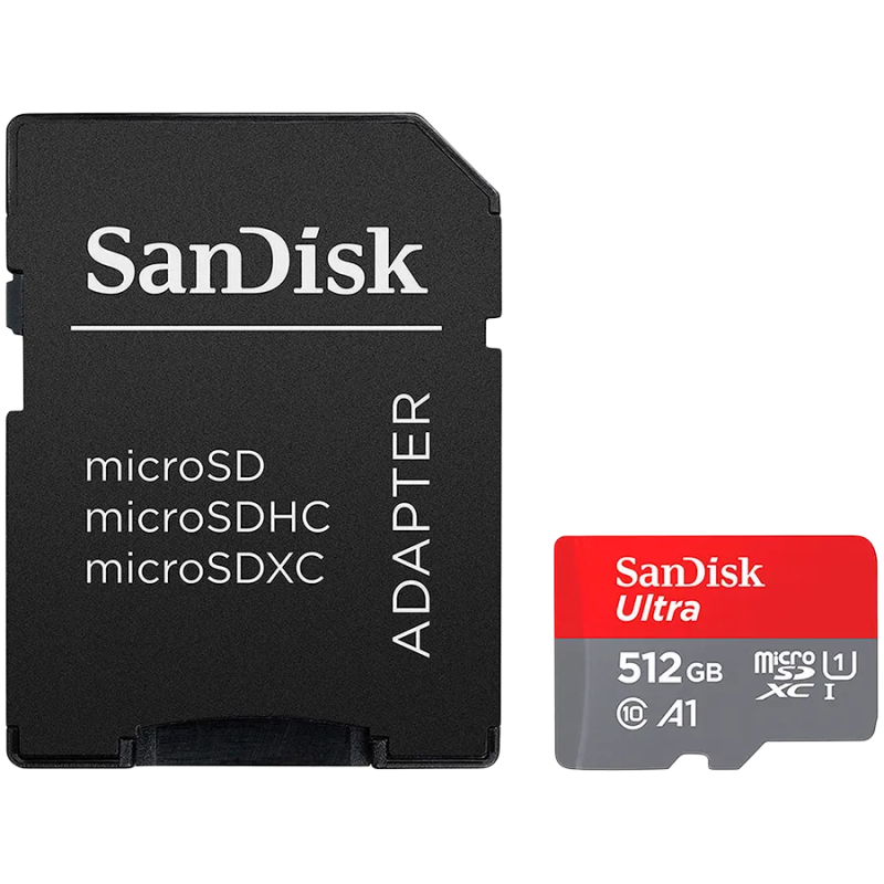 SANDISK Ultra microSDXC 512GB + SD Adapter 150MB/s A1 Class 10 UHS-I - 1
