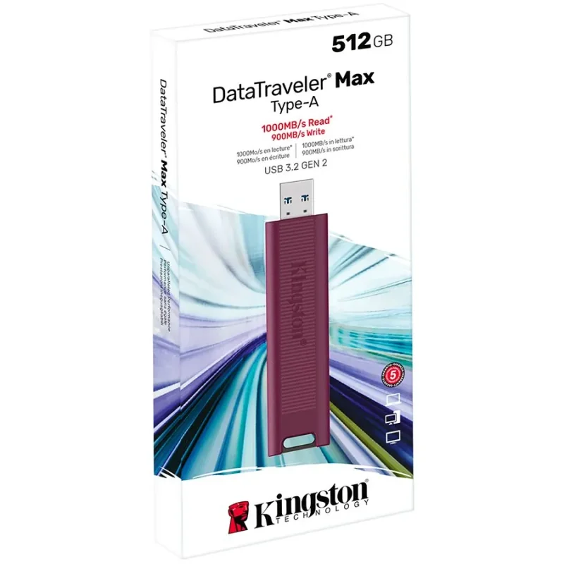 Kingston 512GB DataTraveler Max Type-A 1000R/900W USB 3.2 Gen 2 - 1