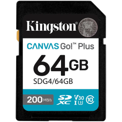 KINGSTON 64GB SDXC Canvas Go Plus Gen4 200MB/s C10 UHS-I U3 V30 - 1