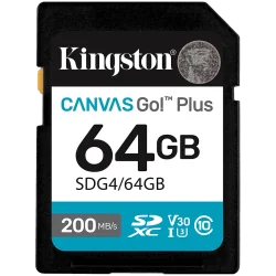 KINGSTON 64GB SDXC Canvas Go Plus Gen4 200MB/s C10 UHS-I U3 V30 - 1