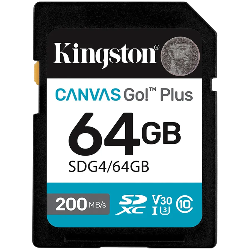 KINGSTON 64GB SDXC Canvas Go Plus Gen4 200MB/s C10 UHS-I U3 V30 - 1