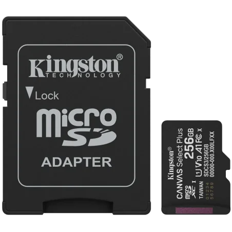 Kingston 256GB microSDXC Canvas Select Plus Gen3 150MB/s A1 Card + Adapter - 1