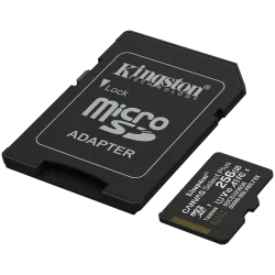 Kingston 256GB microSDXC Canvas Select Plus Gen3 150MB/s A1 Card + Adapter - 2