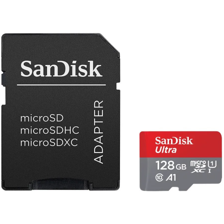 SANDISK Ultra microSDXC 128GB + SD Adapter 100MB/s Class 10 UHS-I - 1