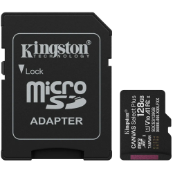 Kingston 128GB microSDXC Canvas Select Plus Gen3 150MB/s A1 Card + Adapter - 1