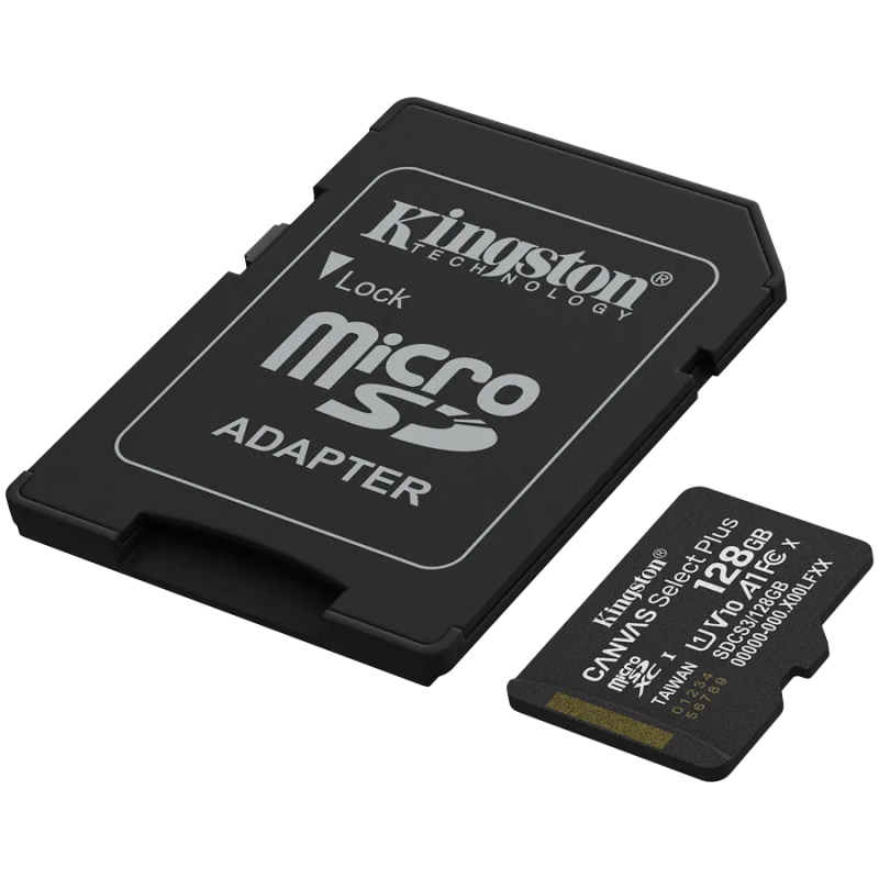 Kingston 128GB microSDXC Canvas Select Plus Gen3 150MB/s A1 Card + Adapter - 1