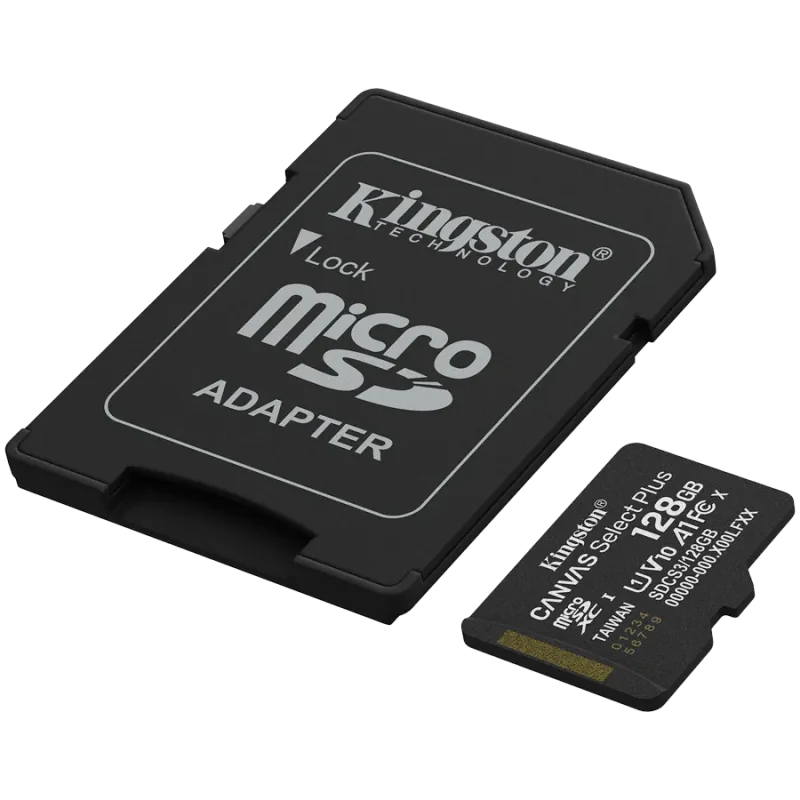 Kingston 128GB microSDXC Canvas Select Plus Gen3 150MB/s A1 Card + Adapter - 1
