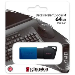 Kingston 64GB USB3.2 Gen 1 DataTraveler Exodia M (Black + Blue) - 3