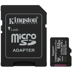 Kingston 512GB microSDXC Canvas Select Plus Gen3 150MB/s A1 Card + Adapter - 1