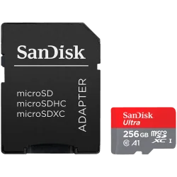 SANDISK Ultra microSDXC 256GB + SD Adapter 150MB/s A1 Class 10 UHS-I - 1
