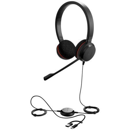 JABRA Evolve 20, Stereo UC, USB C/A adapter - 1