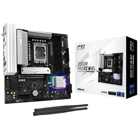 ASROCK MB Desktop B860M Pro Rs Wi-fi, S.1851, 4x DDR5, 1x PCIe 5.0 x16, 1x PCIe 4.0 x4, 1x Blazing M.2, 2x Hyper M.2, 4x SATA3, 