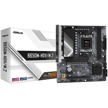 ASROCK MB Desktop B650M-HDV/M2, AM5, 2x DDR5, 2x PCIe 4.0 x16, 1x PCIe 4.0 x1, 1x Blazing M.2(PCIe Gen5x4), 1x Hyper M.2(PCIe Ge