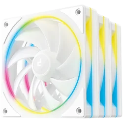 DeepCool FL12 SE 3IN1 WH, 3x120mm ARGB Fans, 8-pin Cable, PWM, Fluid Dynamic Bearing, PBT, 3 pack, ARGB Halo, White, R-FL12SE-WH