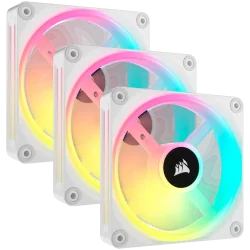 CORSAIR iCUE LINK QX120 RGB WHITE, 120mm Magnetic Dome RGB Fan, Triple Fan Kit - 1