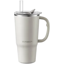 BUYDEEM Thermo Mug With Straw 700 ml, model DS57, color Oats White - 1