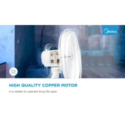 Table fan, 40W, 40cm, 3 speeds, mechanical, noise level: 50-60 dB, Oscillation 80°, Tilting +24° -12° - 5