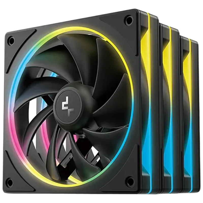 DeepCool FL12 SE 3IN1, 3x120mm ARGB Fans, 8-pin Cable, PWM, Fluid Dynamic Bearing, PBT, 3 pack, ARGB Halo, R-FL12SE-BKAPN3-G, 3Y
