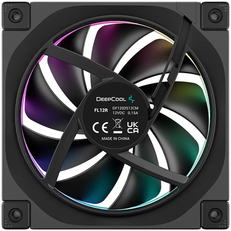 DeepCool FL12R 3IN1, 3x120mm ARGB Reverse Fans, Daisy Chain, 8-pin Cable, PWM, Fluid Dynamic Bearing, PBT, 3 pack, ARGB Halo, R-