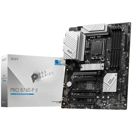 MSI PRO B760-P II, ATX, LGA 1700, Dual Channel DDR5 up to 7000MHz, 4xDDR5, 5x PCIe x16 slots, 2x M.2 slots, 1x HDMI, 1xDP, 2x US