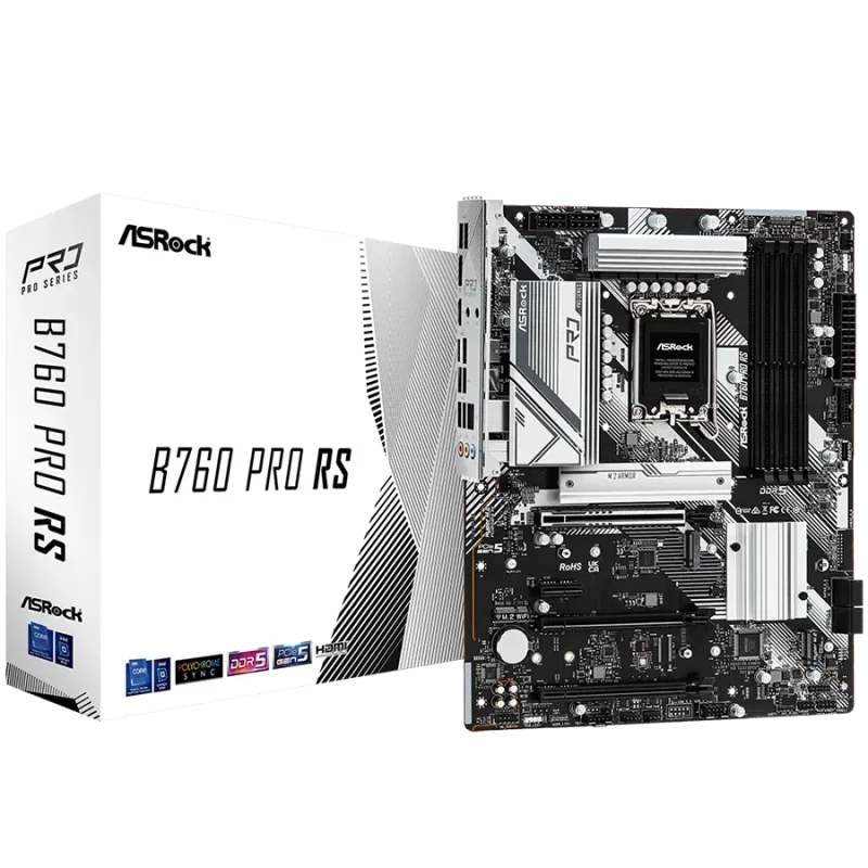 ASROCK MB Desktop B760 Pro RS (S1700, 4x DDR5, 1x PCIe 5.0 x16, 1x PCIe 4.0 x16, 1x PCIe 3.0 x16, 1x PCIe 3.0 x1, 2x Hyper M.2 P