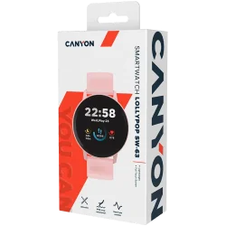 CANYON Lollypop SW-63, Smart watch, 1.3inches IPS full touch screen, Round watch, IP68 waterproof, multi-sport mode, BT5.0, comp