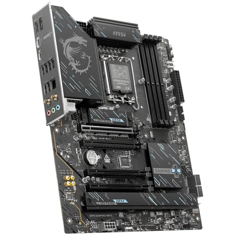 MSI Z890 GAMING WIFI, LGA 1851, Dual Channel DDR5 up to 8800(OC)MHz, 4x PCIe x16 slots, 3x M.2 slots, 6x USB 5Gbps A, 1x USB 20G