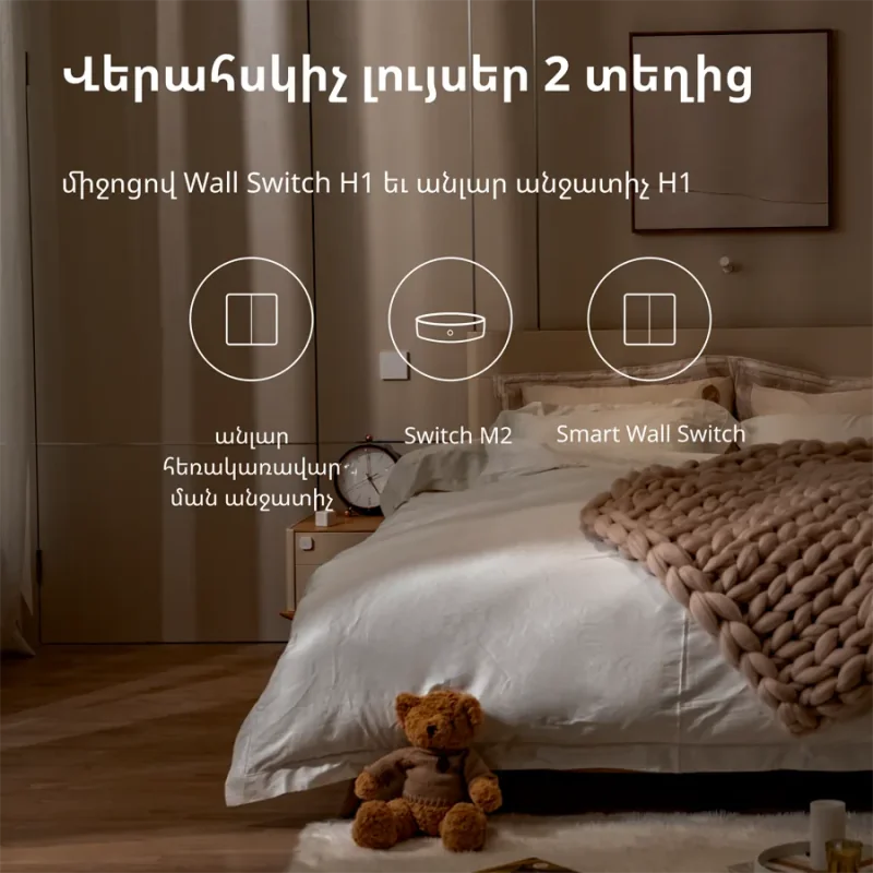 Aqara Wireless Remote Switch H1 (double rocker): Model: WRS-R02 SKU: AR009GLW02 - 1