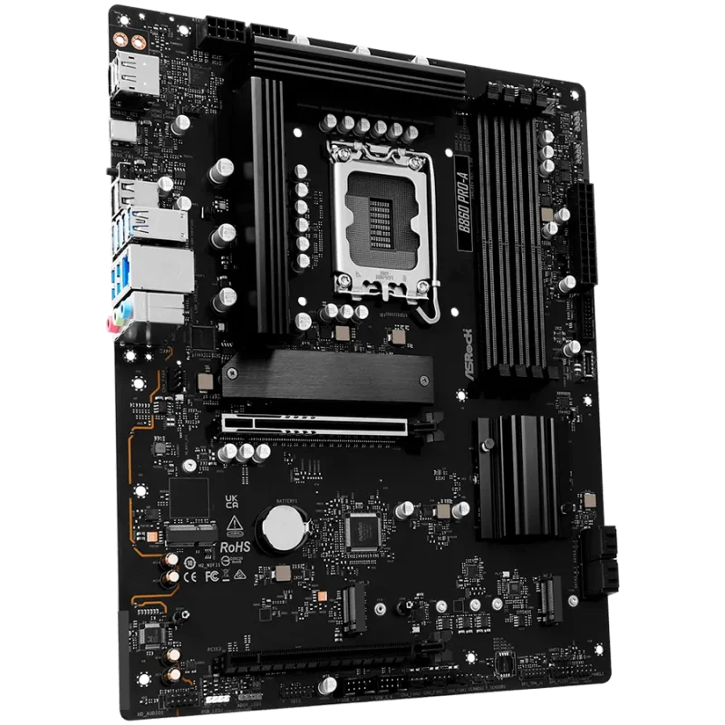 ASROCK MB Desktop B860 PRO-A, S.1851, 4x DDR5, 1x PCIe 5.0 x16, 1x PCIe 4.0 x4, 1x Blazing M.2, 2x Hyper M.2, 4x SATA3, 2x USB-C