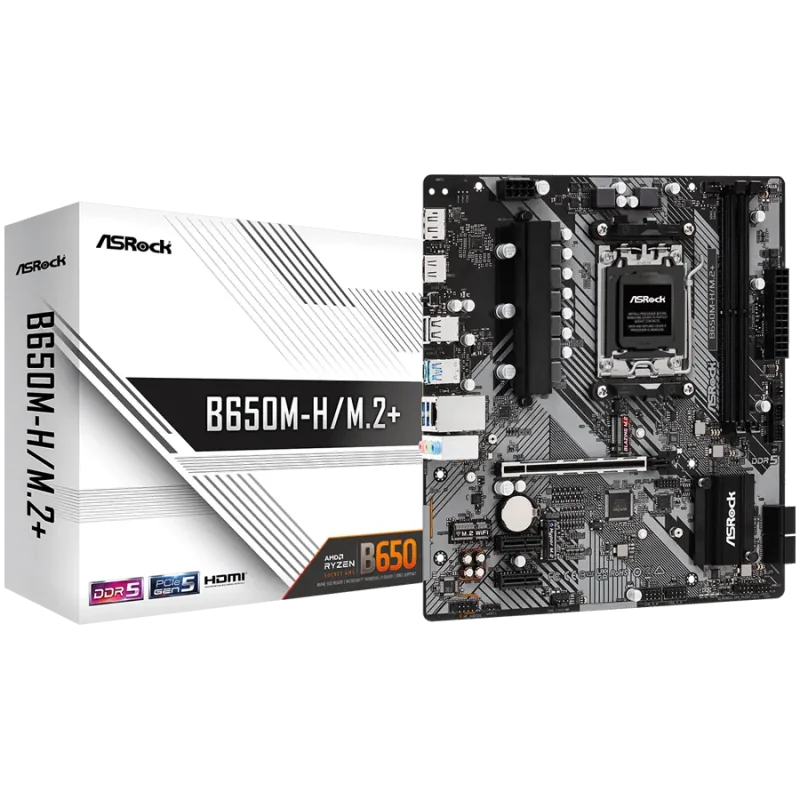 ASROCK B650M-H/M.2+ mATX AM5 DDR5 - 1