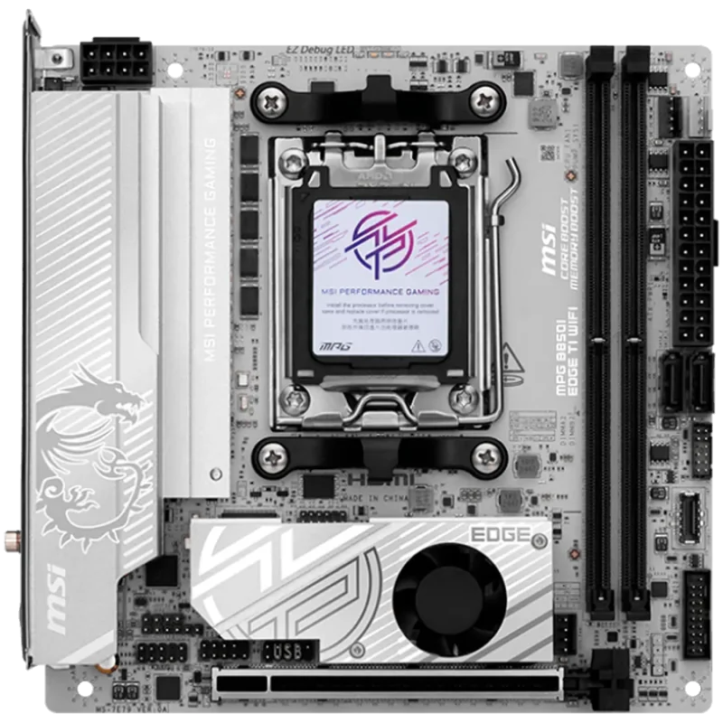 MSI MPG B850I EDGE TI WIFI, mITX, Socket AM5, Dual Channel DDR5 10000+MHz (OC), 1x PCIe x16 slot, 2x M.2 slot, 1x HDMI, 3x USB 3