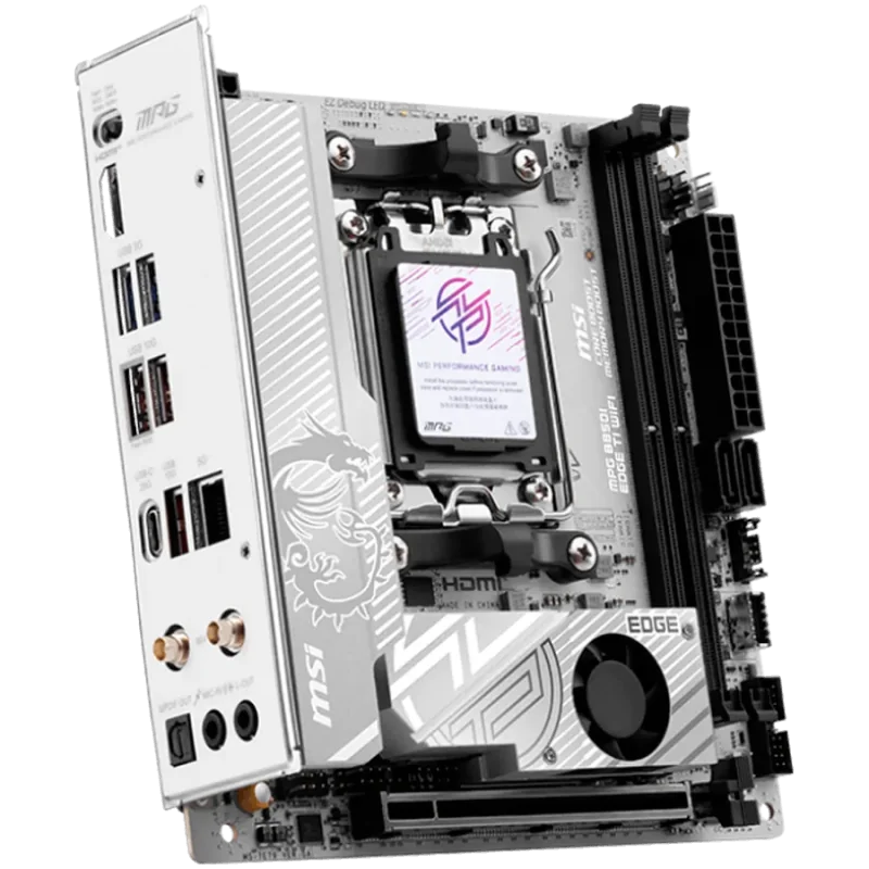 MSI MPG B850I EDGE TI WIFI, mITX, Socket AM5, Dual Channel DDR5 10000+MHz (OC), 1x PCIe x16 slot, 2x M.2 slot, 1x HDMI, 3x USB 3