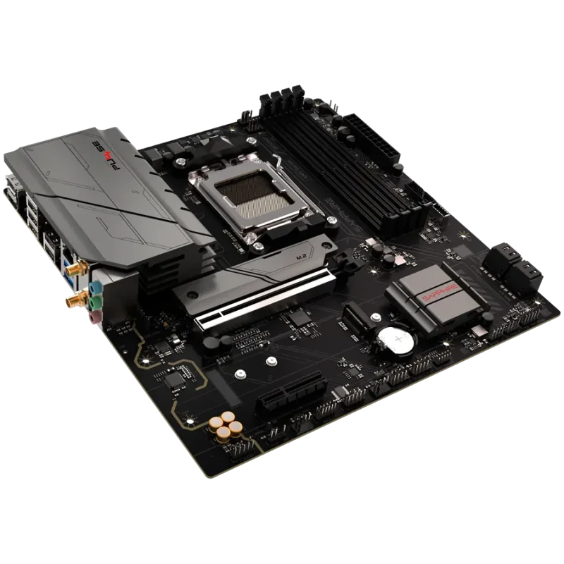 SAPPHIRE AMD B850M AM5 PULSE Ryzen R9/R7/R5, 4x DDR5 7600MHz, PCIE 4.0 x16, 1x M.2 Gen5, 1x M.2 Gen4, LAN 2.5 Gbps, WIFI6, USB, 