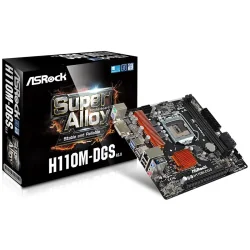 ASROCK Main Board Desktop H110 (S1151, 2xDDR4,1xPCI E 3.0 x16,1xPCI E 2.0x1, SATA III, GLAN, DVD-D, USB3.0)micro ATX retail - 1