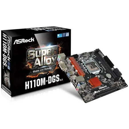 ASROCK Main Board Desktop H110 (S1151, 2xDDR4,1xPCI E 3.0 x16,1xPCI E 2.0x1, SATA III, GLAN, DVD-D, USB3.0)micro ATX retail - 1