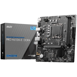 MSI PRO H610M-E DDR4, Micro-ATX, Socket 1700, Dual Channel DDR4 3200(OC)MHz, 1x PCIe x16 slots, 1x M.2 slots, 1x HDMI, 1 x VGA, 