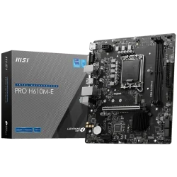 MSI PRO H610M-E, mATX, LGA 1700, Dual Channel DDR5 5600+MHz, 1x PCIe x16 slot, 1x M.2 slot, 1x HDMI, 1x VGA, 2x USB 3.2 Gen 1, 4